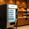 Modern coffee vending machine inside a Coffee Vending Machine Shop in Ghaziabad with wooden interior