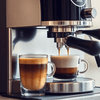 Close-up of espresso and coffee drinks prepared with Amazon coffee machine Ghaziabad in a modern kitchen setting