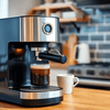 Modern Amazon Coffee Machine in Faridabad brewing fresh espresso on kitchen counter with cup