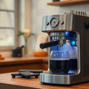 Modern Amazon Coffee Machine Noida brewing fresh coffee in a cozy kitchen setting