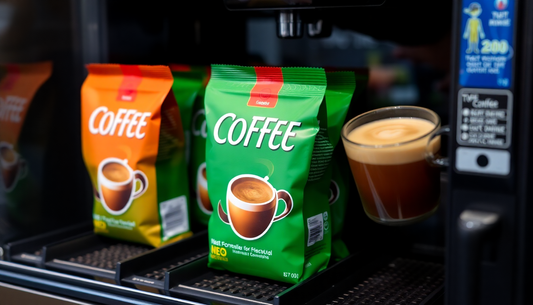 Commercial coffee premix packets and coffee vending machine