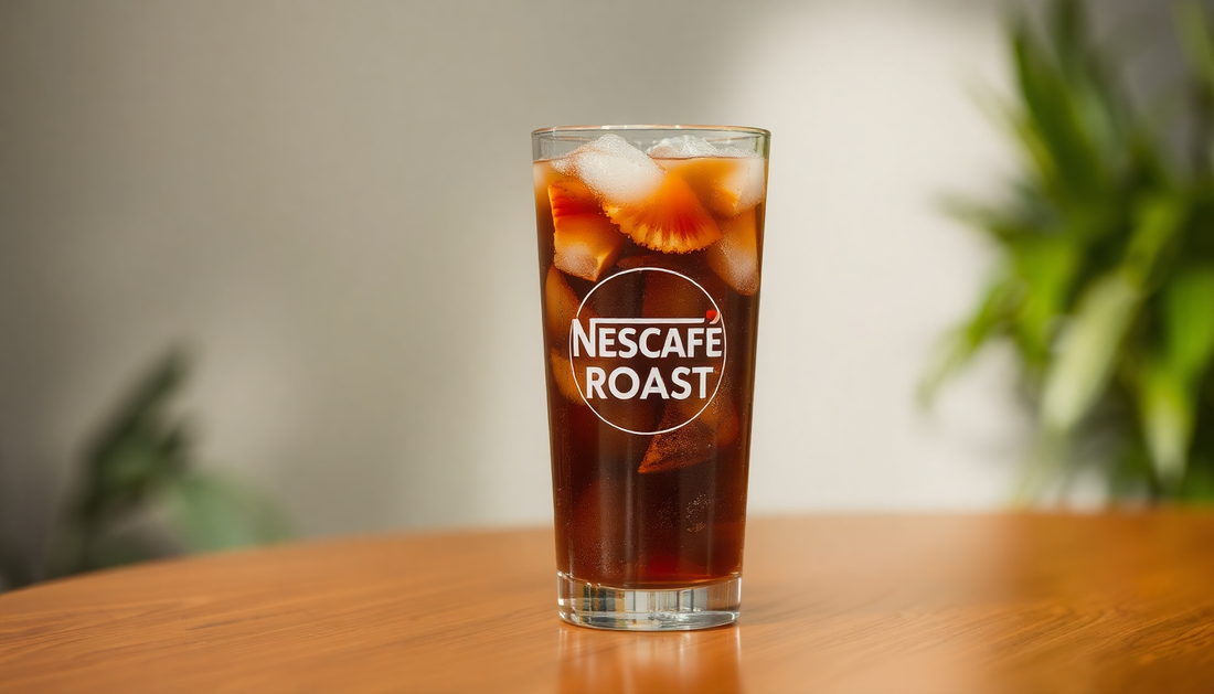 A chilled glass of Nescafe Ice Roast on a table