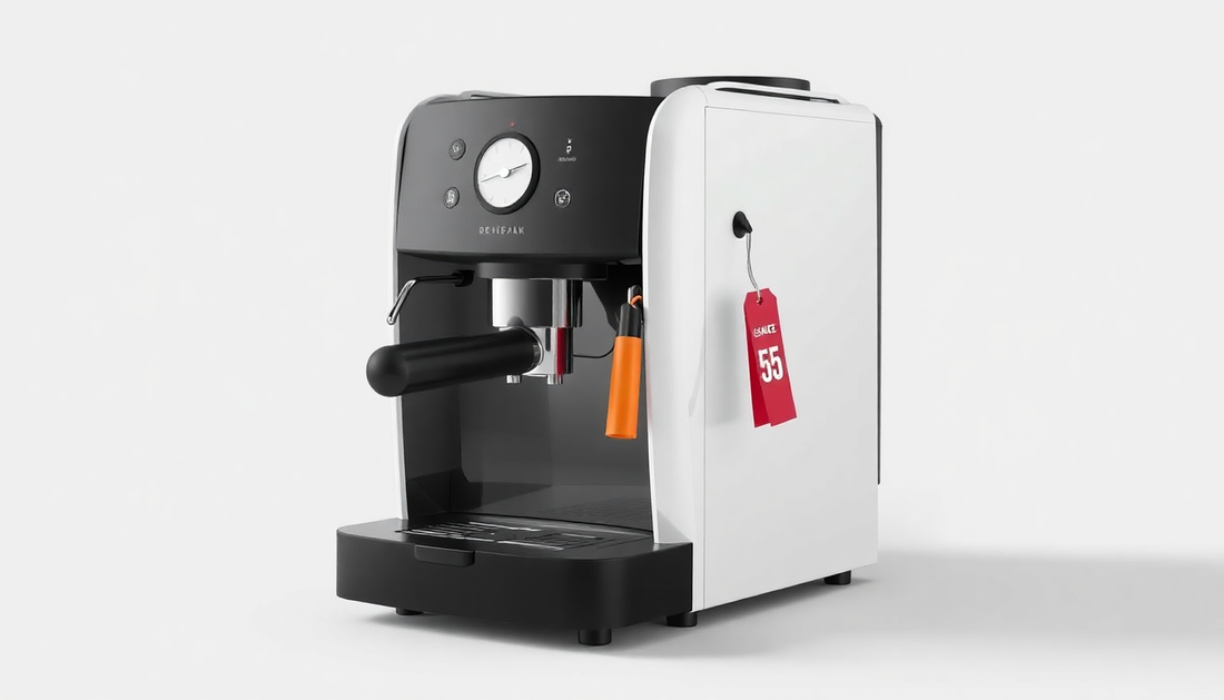 A sleek coffee machine with discount tags online