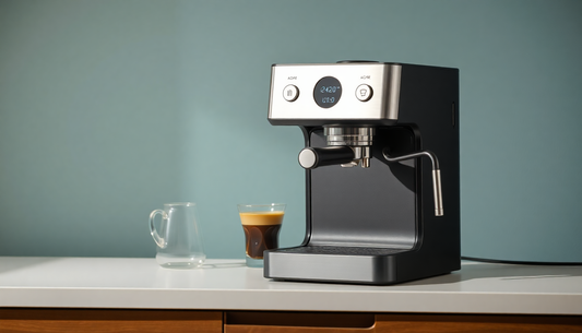 A sleek Agaro coffee machine brewing fresh coffee