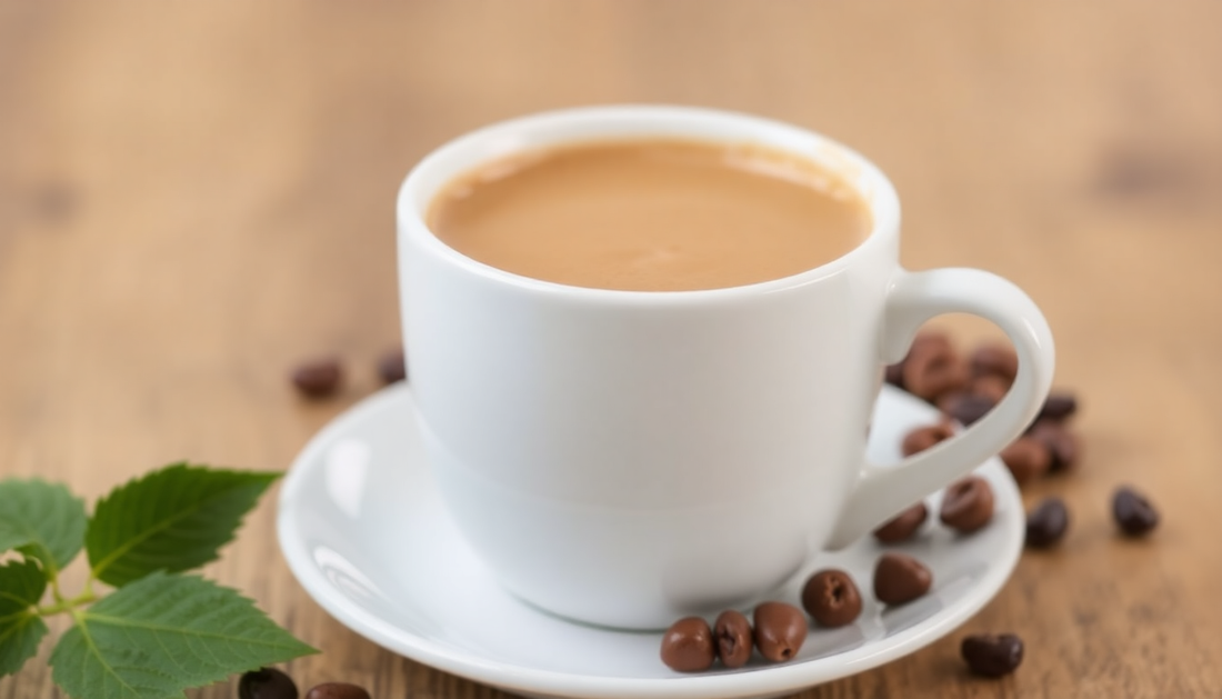 A cup of dairy free coffee with creamer