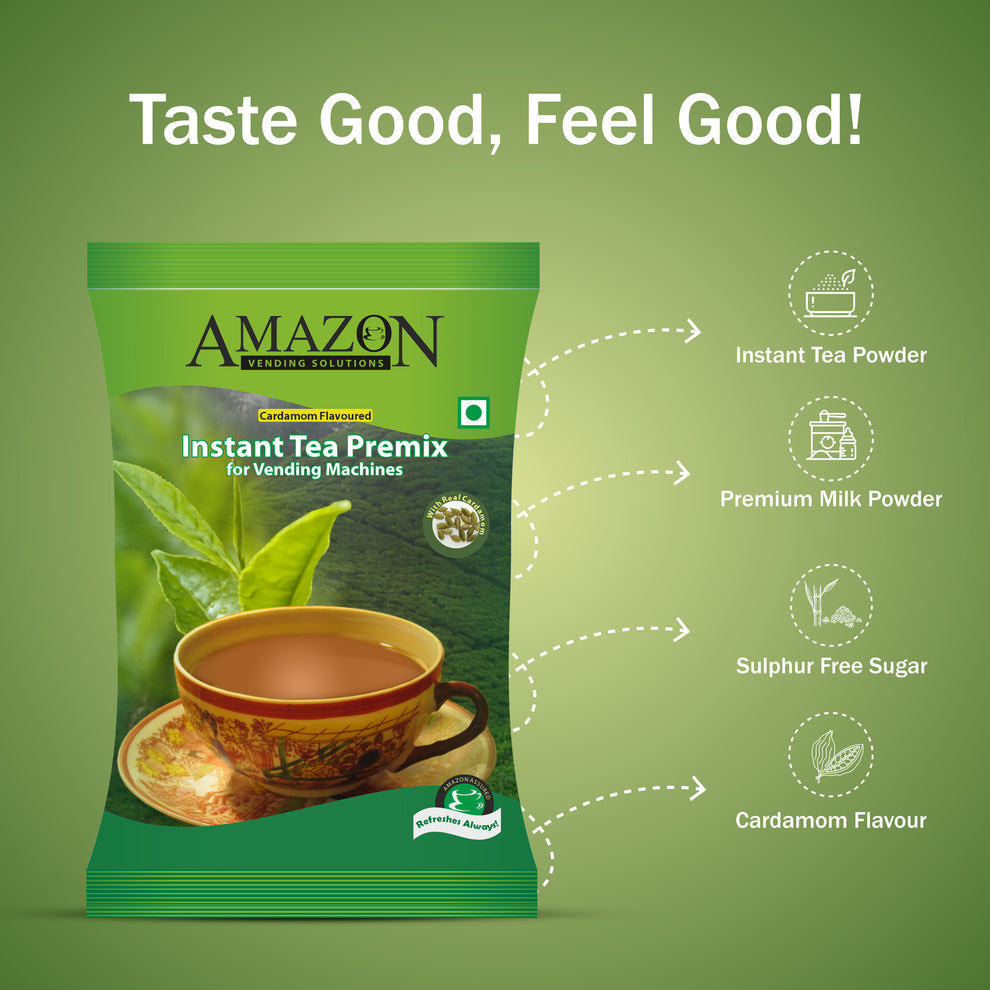 Amazon instant cardamom tea premix packet for vending machines with cardamom flavor