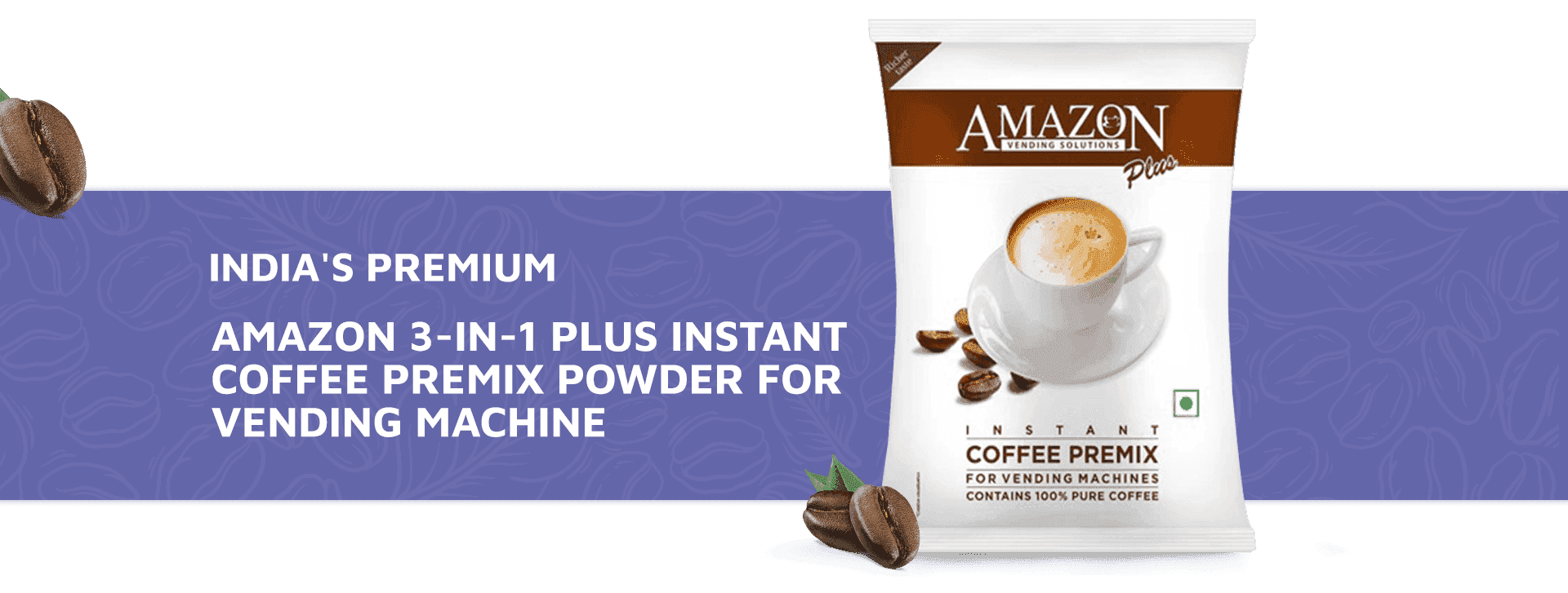 Amazon 3-in-1 Plus instant coffee premix for vending machines packet by TEA COFFEE VENDING SERVICE