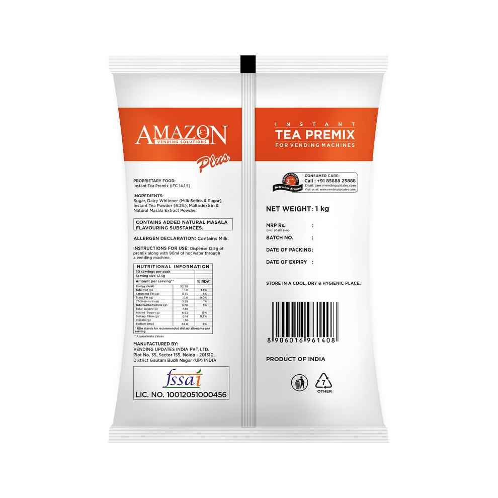 Amazon Tea Premix instant masala chai premix packet for vending machines 1kg pack
