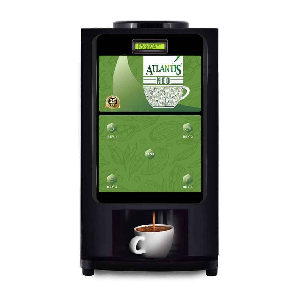 COFFEE WALLA Atlantis 3 lane vending machine Noida dispensing hot coffee into white cup
