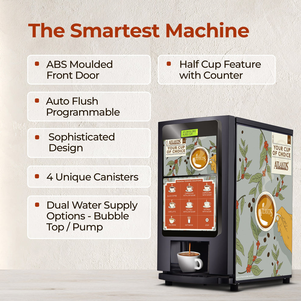 Coffee walla Atlantis 7 option coffee tea machine with ABS front door and dual water supply