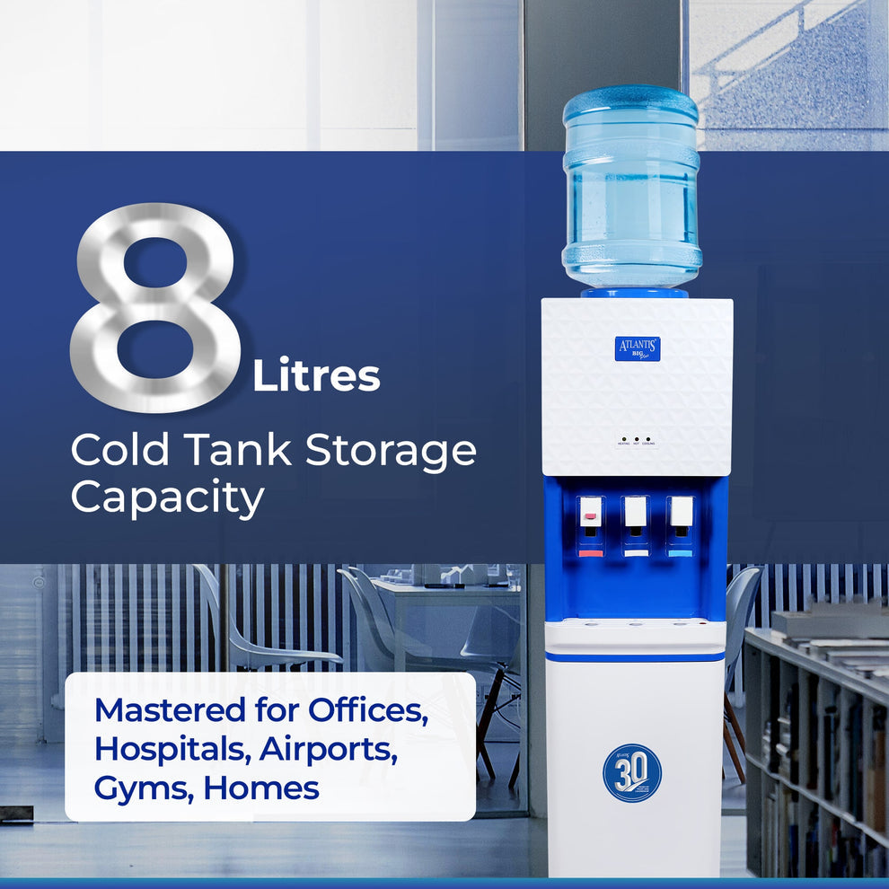 Atlantis Big Plus water dispenser with 8 liters cold tank storage for offices hospitals gyms and homes