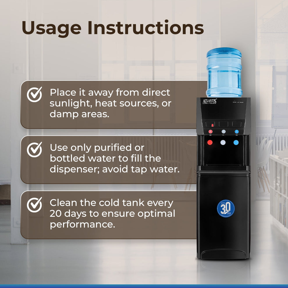Atlantis Blaque water dispenser with smart push buttons - 1 Year Warranty - COFFEE WALLA CALL ANY REQUIREMENT 99397588888 24*7