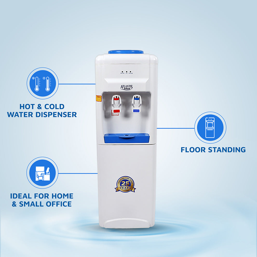 Atlantis Blue hot and cold water dispenser floor standing ideal for home and small office use