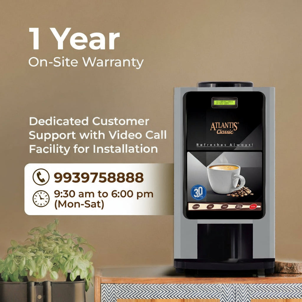 Atlantis Classic 2 lane coffee vending machine by COFFEE WALLA with 1 year on site warranty and customer support