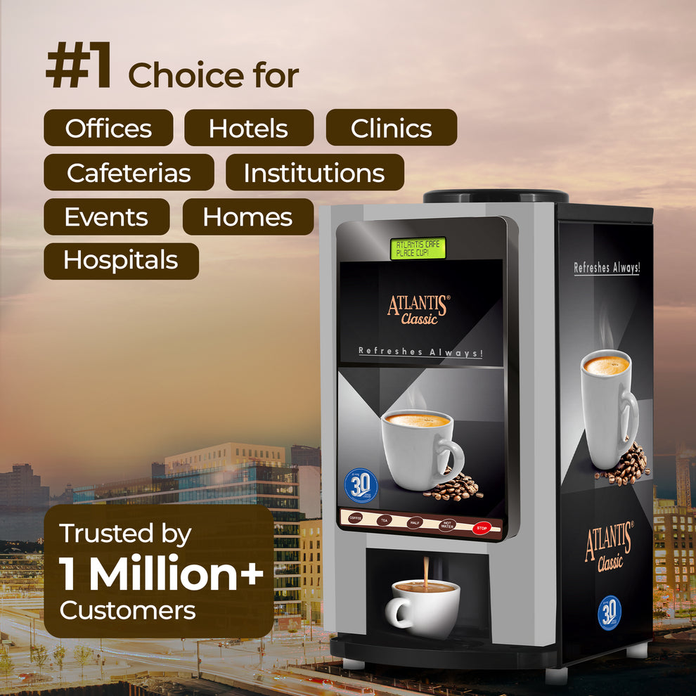 Atlantis Classic tea and coffee vending machine by COFFEE WALLA ideal for offices hotels clinics and more