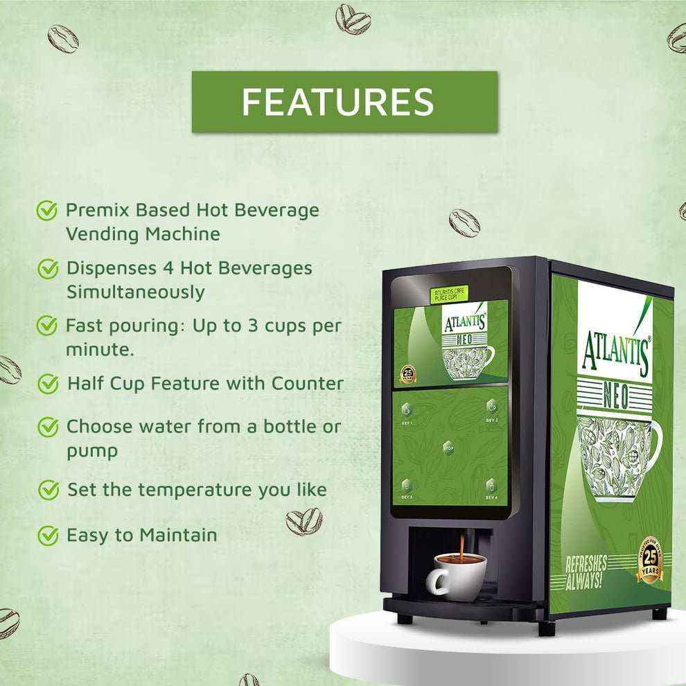 Atlantis Coin Coffee Machine 2 Lane - Reliable Vending - COFFEE WALLA CALL ANY REQUIREMENT 99397588888 24*7