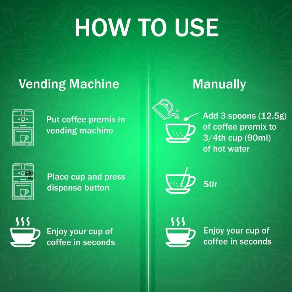 TEA COFFEE VENDING SERVICE coffee premix coffee machine tea premix water dispencer usage instructions