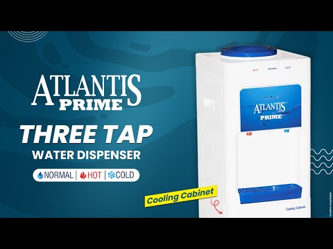 Atlantis Prime three tap floor standing water dispenser with hot cold and normal water options