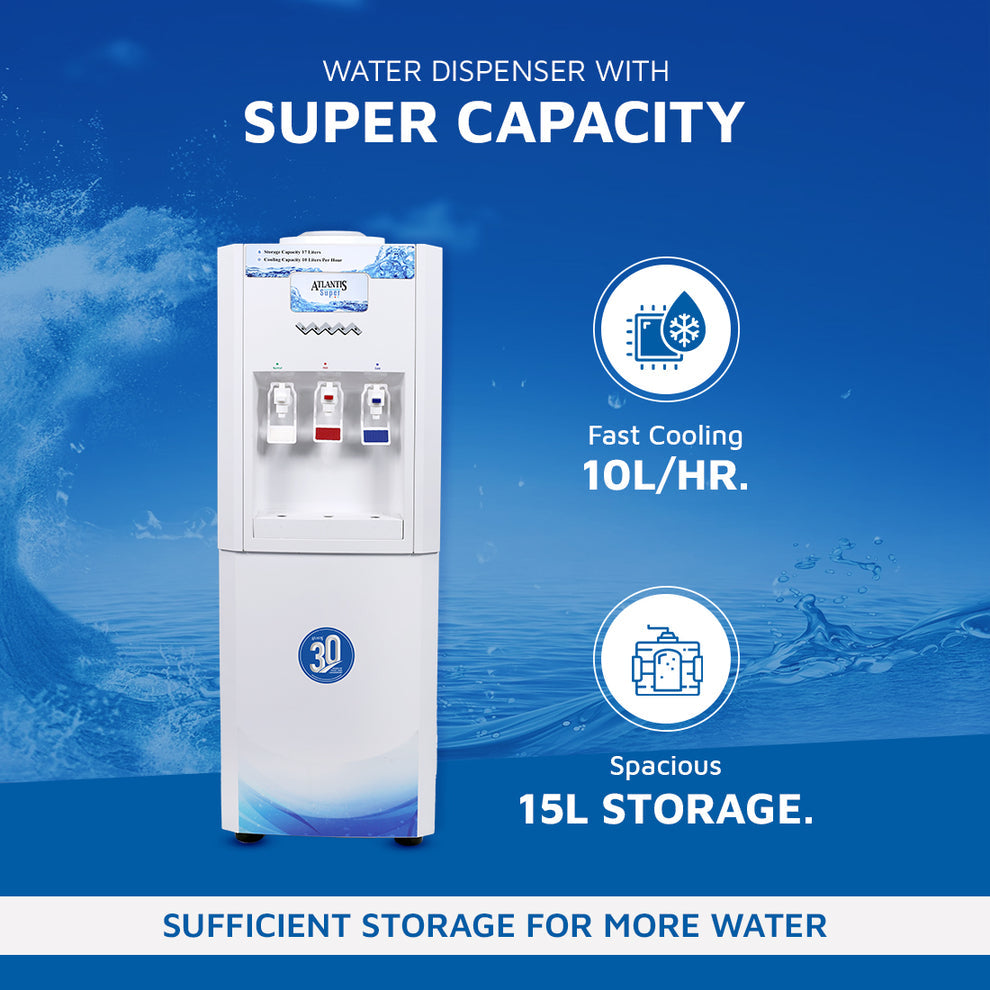 RO compatible water dispenser with super capacity 10 liters per hour cooling and 15 liters storage