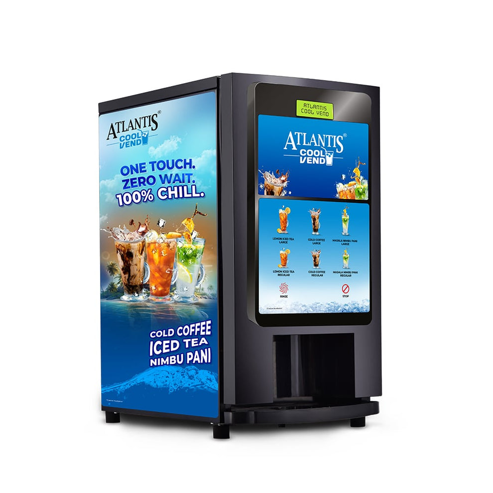 COFFEE WALLA Atlantis Cool Vend smart coffee vending machine with touch screen and chilled beverage options