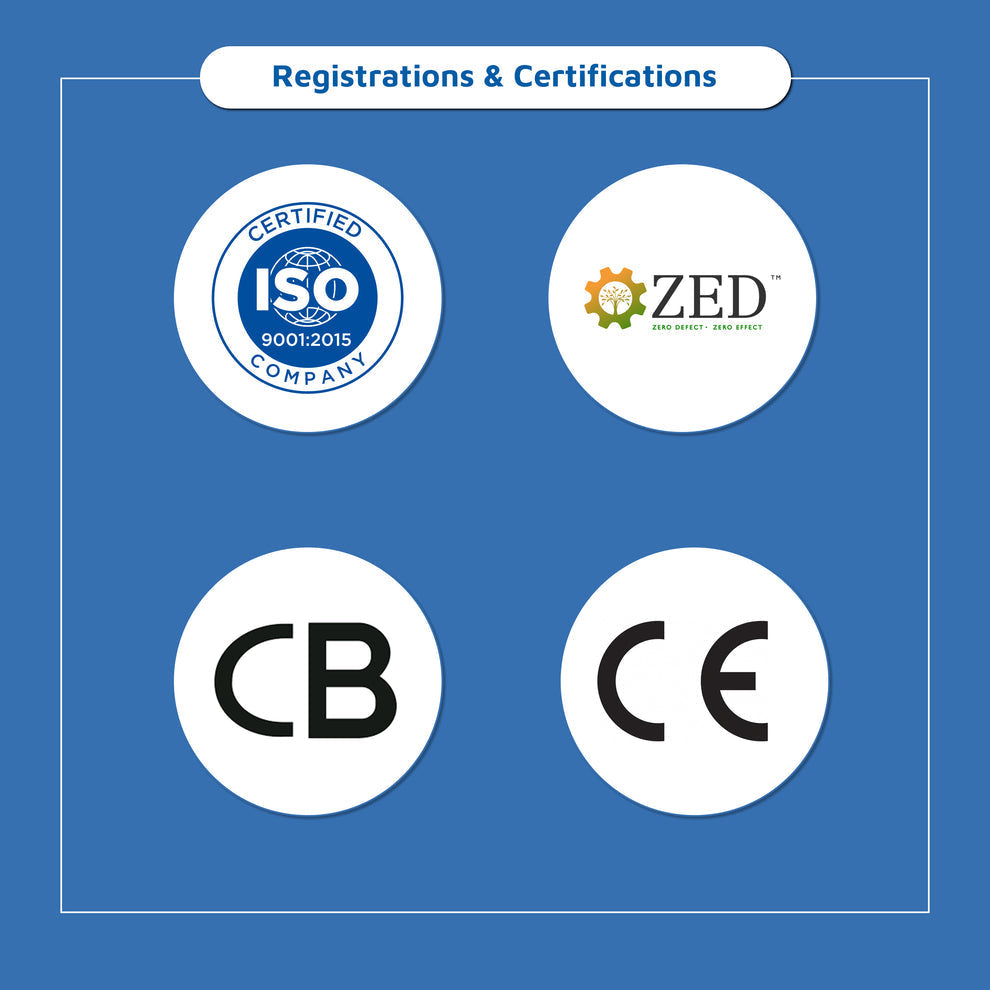 ISO 9001 2015, ZED, CB, and CE registrations and certifications for Atlantis Super floor standing water dispenser