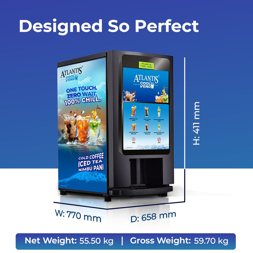 COFFEE WALLA touchless cold beverage dispenser with digital display for cold coffee iced tea and nimbu pani