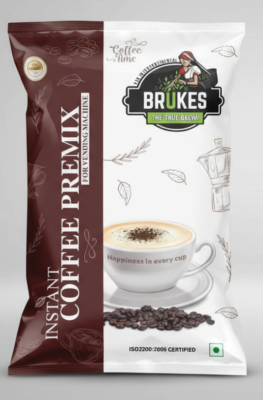 Coffee Walla Brukes instant cold coffee premix packet with coffee cup and beans design