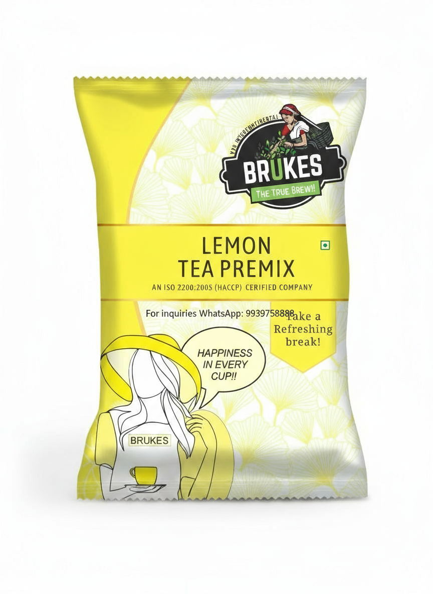Brukes Lemon Tea Premix 1kg - Refreshing Beverage - COFFEE WALLA CALL ANY REQUIREMENT 99397588888 24*7