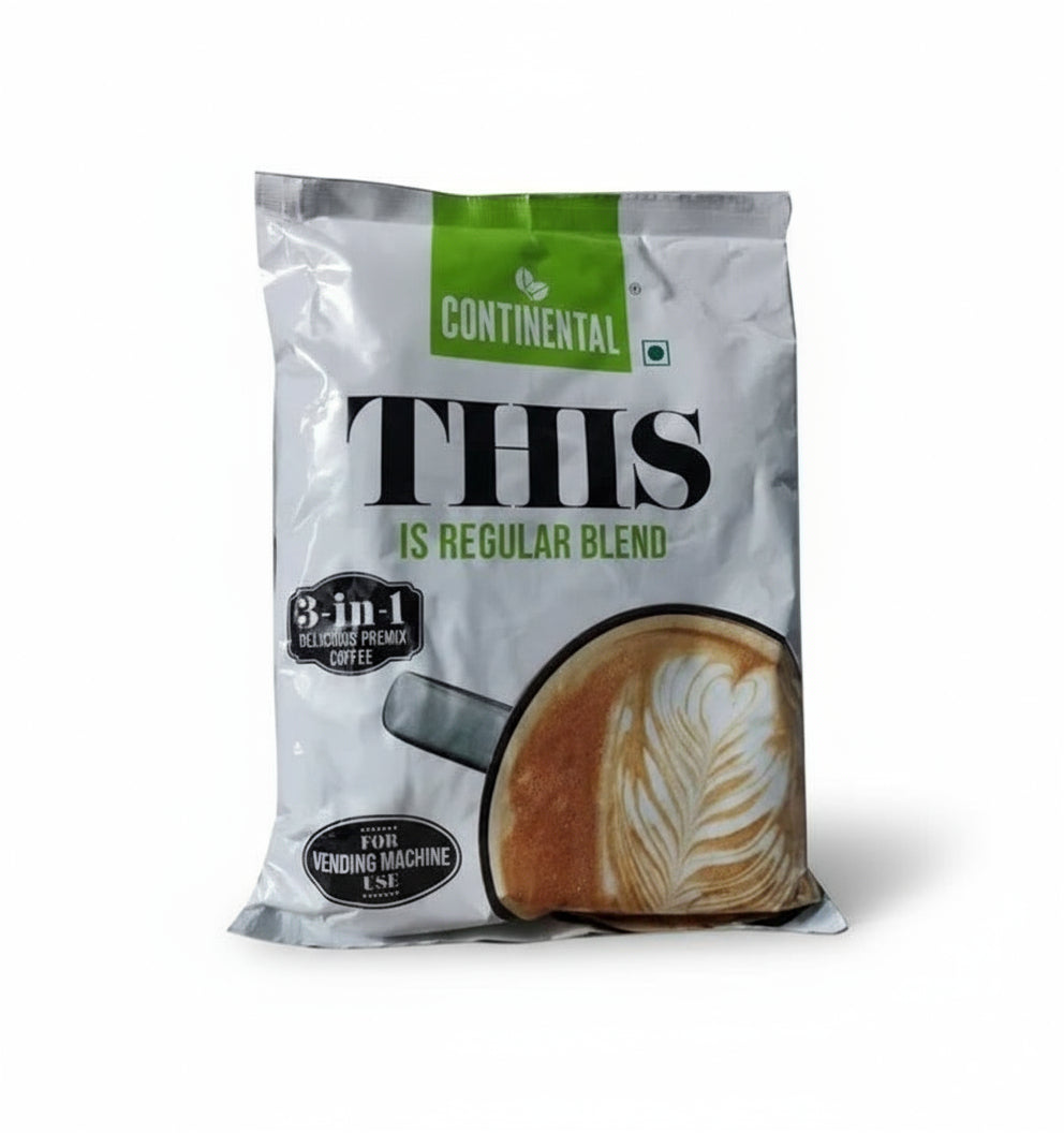 Continental brand 3 in 1 coffee premix for vending machines regular blend packet with coffee cup image