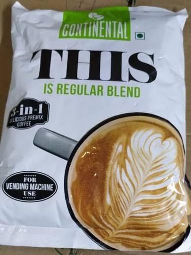 Continental 3-in-1 coffee premix regular blend packet for vending machine use with latte art