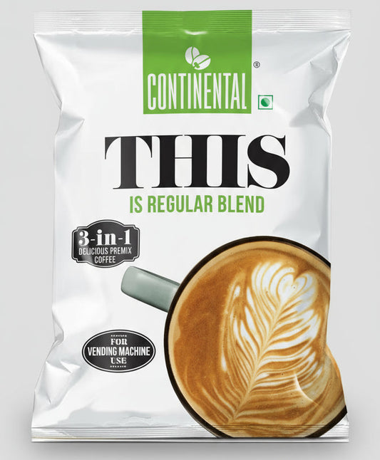 Continental 3-in-1 coffee premix regular blend pack with cup of latte art for vending machine use