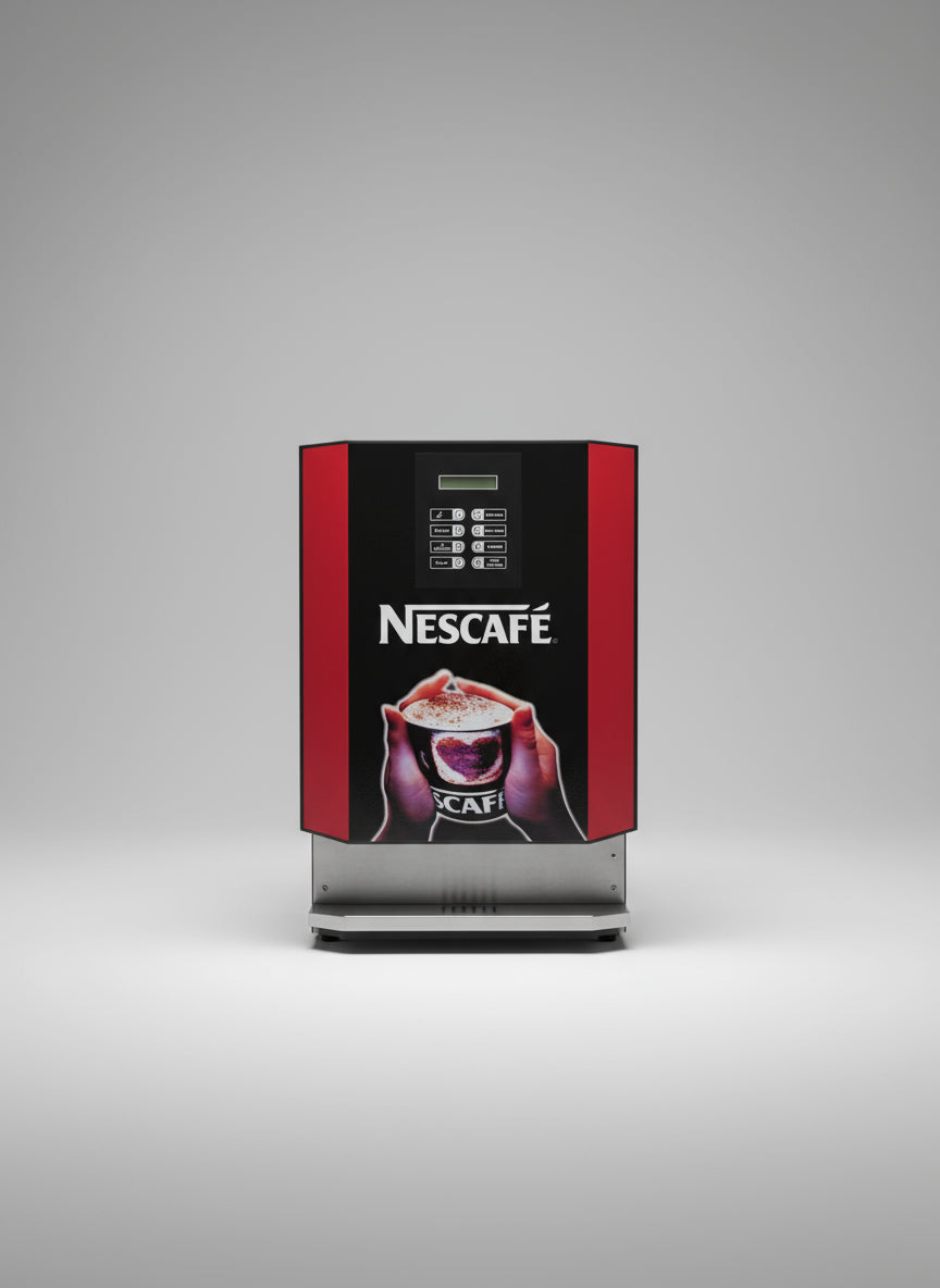Nescafe coffee machine 4 lane with black and red design and digital control panel
