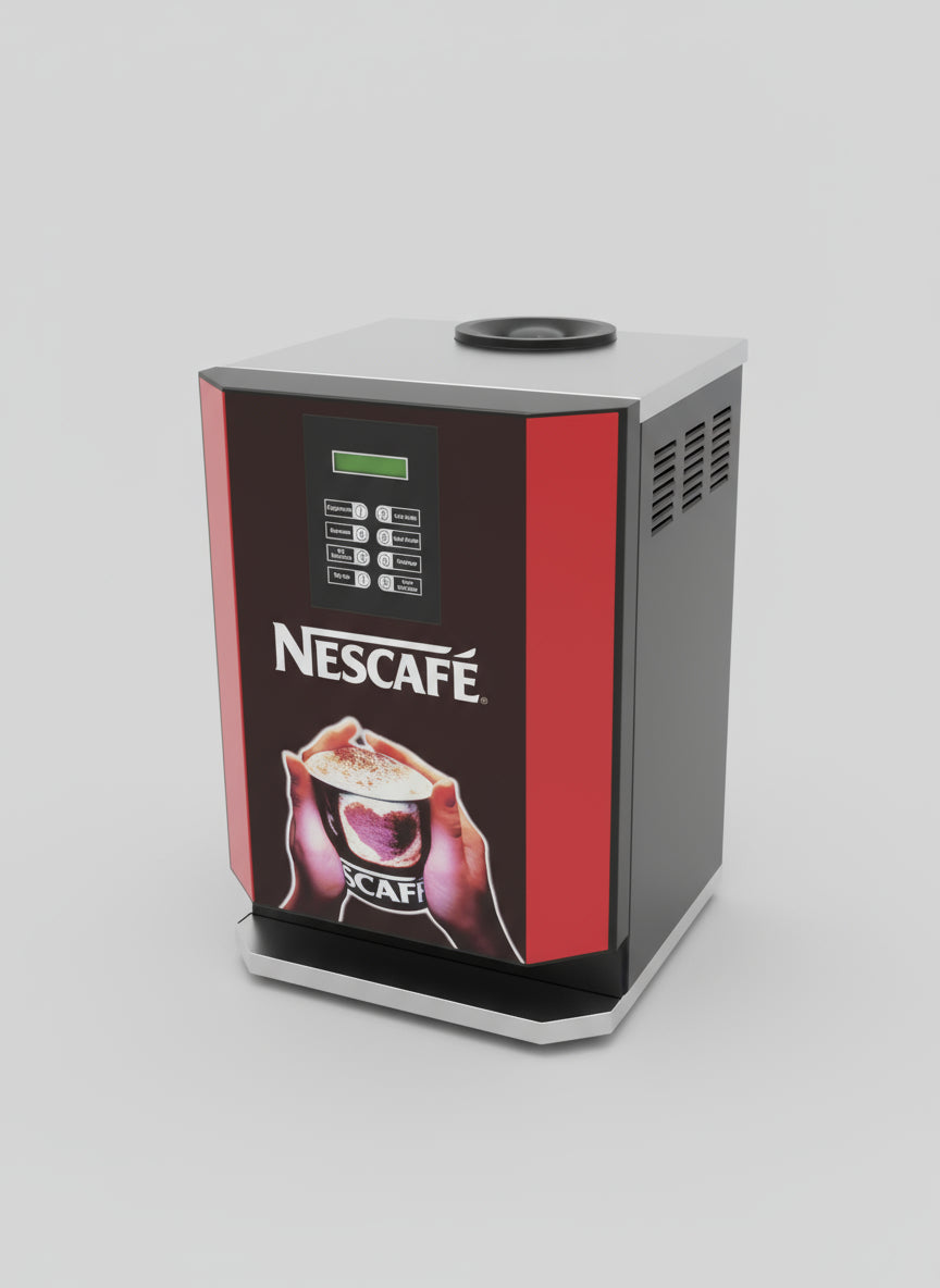 Nescafe coffee machine for office with digital keypad and black red design for brewing coffee