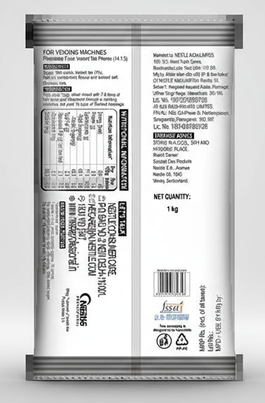 Back side of Nestea Masala Gold tea premix packet with nutritional information and ingredients