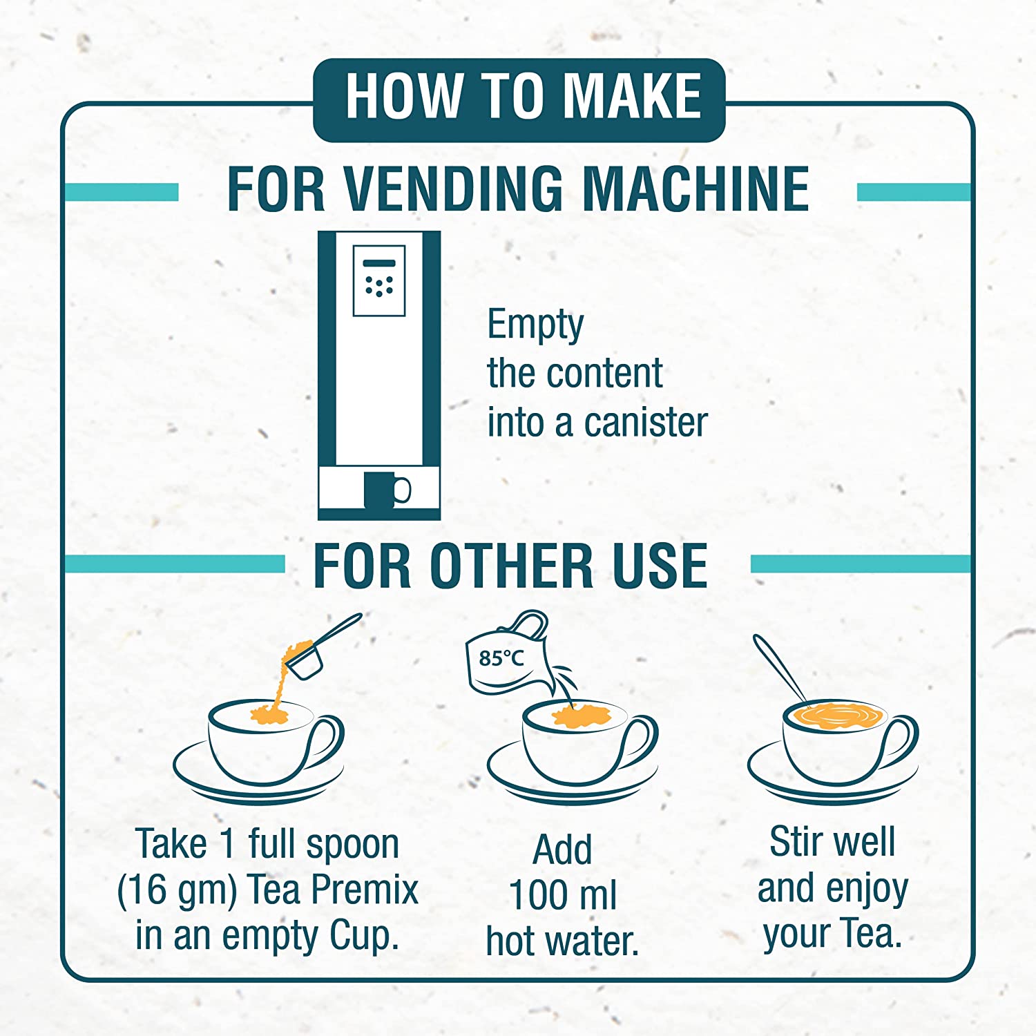Instructions to make Senso Regular Coffee for vending machine and other uses with steps to prepare tea